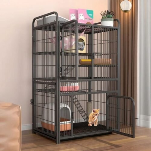 3 Level Large Space Pet Cage Foldable with 4 Wheels