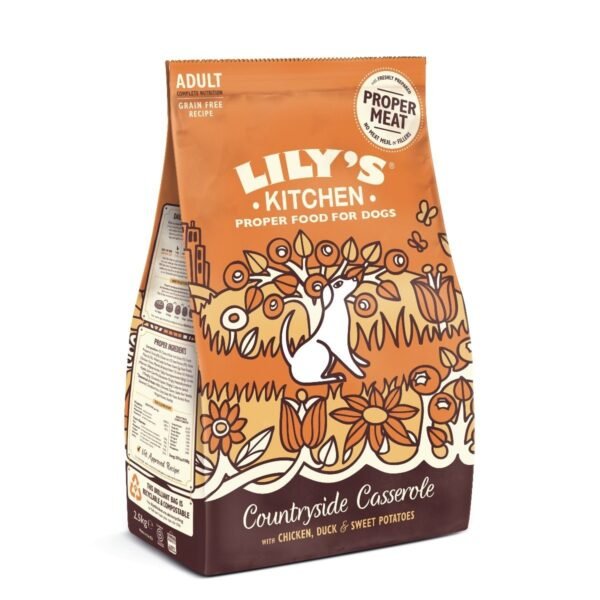 5060184240703_-_lk_dry_dog_chicken_duck_2.5kg_lado_2.jpg Lily's Kitchen Dog Countryside Casserole Adult Chicken & Duck 2.5kg X 4
